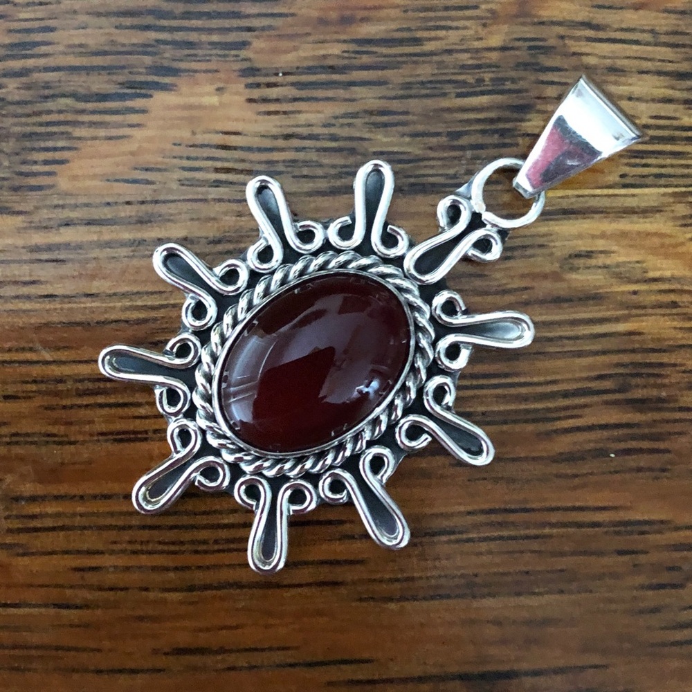 $52  Mexico Estate Pendant Sterling Silver  Marked CII 925 Mexico